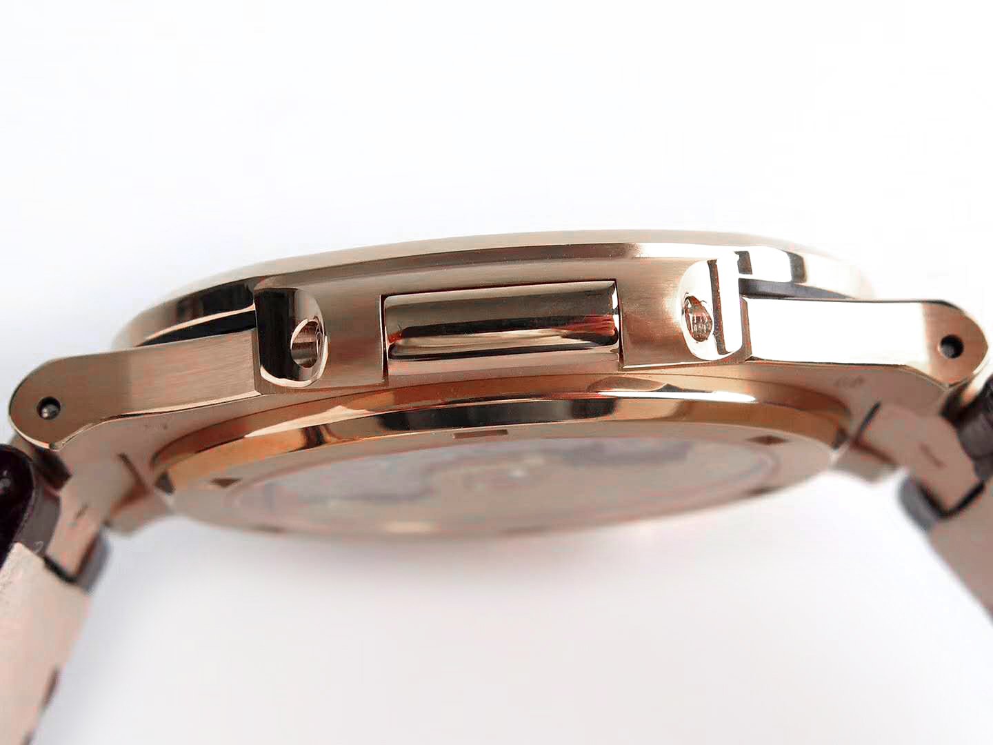 Nautilus Jumbo 5711 White Dial in Rose Gold with Brown Leather Strap - Image 9