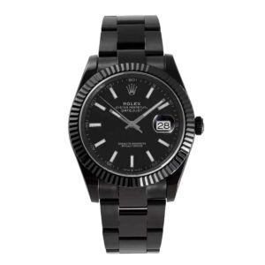 Datejust 41 Black Dial with Stick Markers in PVD Black