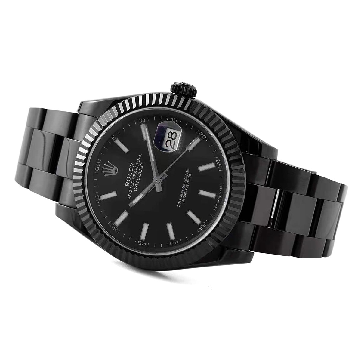 Datejust 41 Black Dial with Stick Markers in PVD Black - Image 3